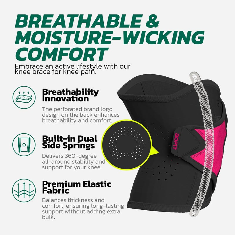 AOFIT Guard X Wrap Around Knee Brace with Stabilizers, Adjustable Compression Support for Knee Pain, Arthritis & Meniscus Tear, Breathable Design for Injury Recovery, Workout, Sports XL - Image 4